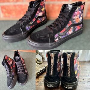 VANS Sk8-Hi Zip Galaxy Floral Black Sneakers Shoes Size 5.5 Men 7.0 Women